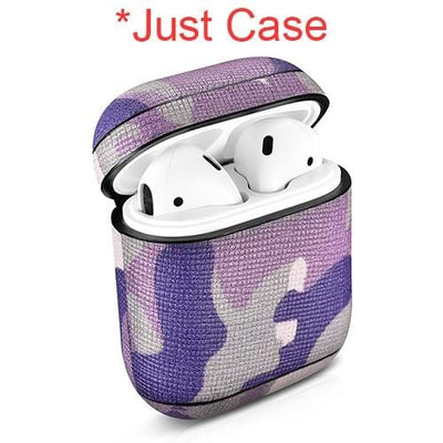 Camouflage Leather Earphone Case For Apple Airpods Airpod Accessories Dust-proof Protective Cover Bluetooth Headphone Case Decor